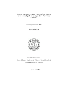 Popular Vote and Elections: the Role of the Election Methods and Polls in an Agent-Base Simulation Framework