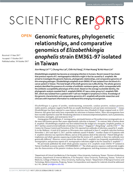 Genomic Features, Phylogenetic Relationships, and Comparative