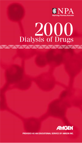 2000 Dialysis of Drugs