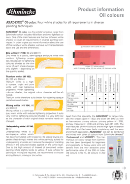 AKADEMIE Oil Colours: Four White Shades