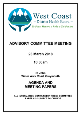 Advisory Committee Papers for 23 March 2018 Meeting