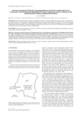 Chanopsis Lombardi (Teleostei, Osteoglossiformes) from the Continental Lower Cretaceous of the Democratic Republic of Congo