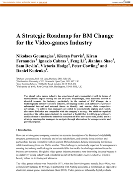 A Strategic Roadmap for BM Change for the Video-Games Industry