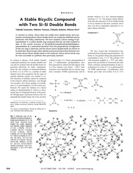 A Stable Bicyclic Compound with Two Si¢Si Double Bonds