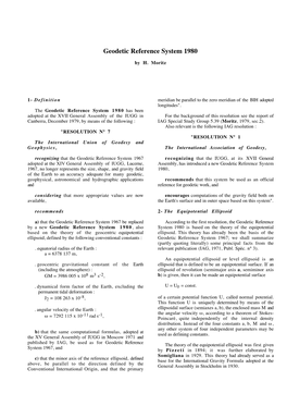 Geodetic Reference System 1980