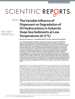 The Variable Influence of Dispersant on Degradation Of