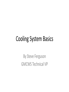 Cooling System Basics