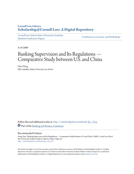 Banking Supervision and Its Regulations — Comparative Study Between U.S