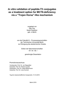 In Vitro Validation of Peptide-T3 Conjugates As a Treatment Option for MCT8-Deficiency Via a “Trojan Horse”-Like Mechanism