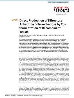 Direct Production of Difructose Anhydride IV from Sucrose by Co