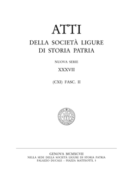 Della Società Ligure Di Storia Patria