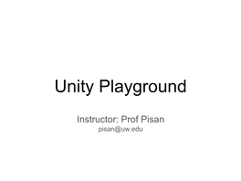 Unity Playground