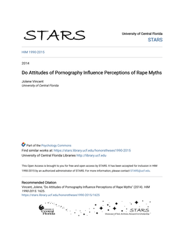 Do Attitudes of Pornography Influence Perceptions of Rape Myths