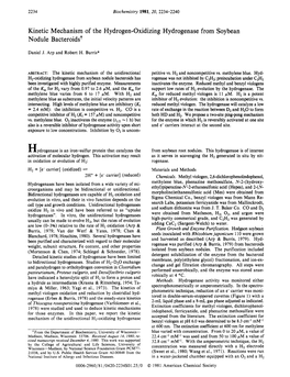 Kinetic Mechanism of the Hydrogen-Oxidizing Hydrogenase from Soybean Nodule Bacteroids?