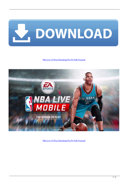 Nba Live 10 Free Download for Pc Full Versionl