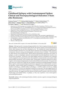 Childhood Epilepsy with Centrotemporal Spikes: Clinical and Neuropsychological Outcomes 5 Years After Remission