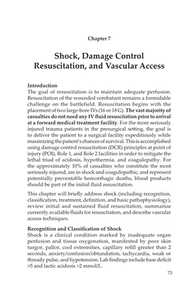 Shock, Damage Control Resuscitation, and Vascular Access