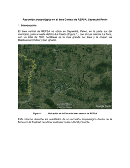 Recorrido Arqueológico En El Área Central De REPSA, Sayaxché Petén