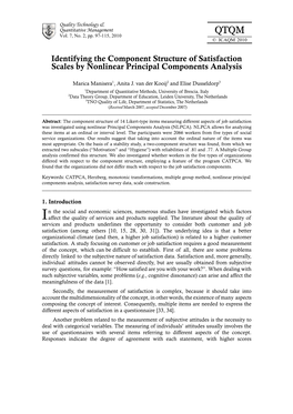 Identifying the Component Structure of Satisfaction Scales by Nonlinear Principal Components Analysis