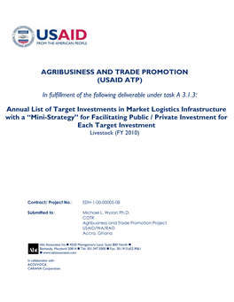 Agribusiness and Trade Promotion (Usaid Atp)