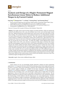 Analysis and Design of a Maglev Permanent Magnet Synchronous Linear Motor to Reduce Additional Torque in Dq Current Control