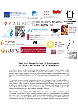 Central and Eastern European Ngos Statement on the Future of the European Court of Human Rights