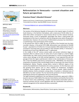 Reforestation in Venezuela – Current Situation and Future Perspectives