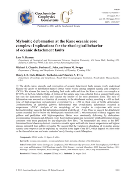 Implications for the Rheological Behavior of Oceanic Detachment Faults