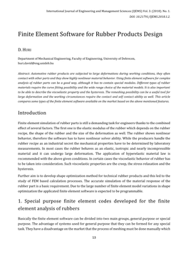 Finite Element Software for Rubber Products Design