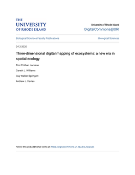 Three-Dimensional Digital Mapping of Ecosystems: a New Era in Spatial Ecology