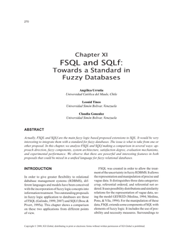 FSQL and Sqlf: Towards a Standard in Fuzzy Databases