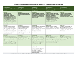 Teacher-Librarian Professional Responsibilities Standards and Indicators