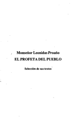 Monseiior Leonidas Proaiio EL PROFETA DEL PUEBLO