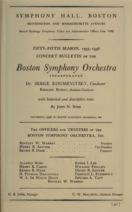 Boston Symphony Orchestra Concert Programs, Season 55,1935-1936