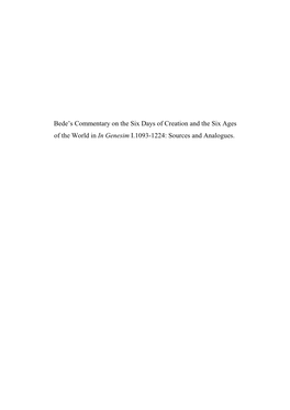 My Undergraduate Thesis on Bede's Commentary on The