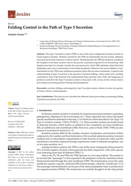 Folding Control in the Path of Type 5 Secretion