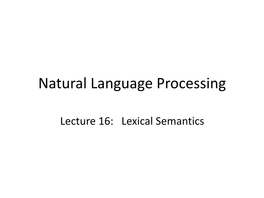 Natural Language Processing