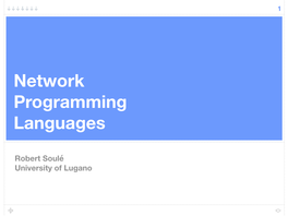 Network Programming Languages