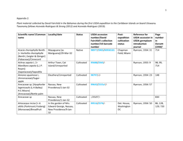 1 Appendix 2. Plant Material Collected by David Fairchild in the Bahamas