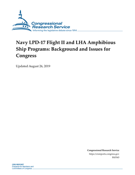 Navy LPD-17 Flight II and LHA Amphibious Ship Programs: Background and Issues for Congress
