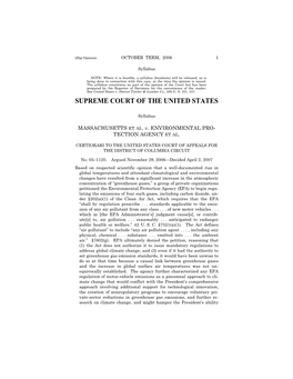 05-1120 Massachusetts V. EPA (4/2/07)