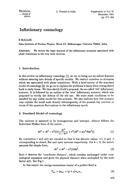 Inflationary Cosmology