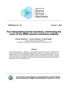 For Interpolating Kernel Machines, Minimizing the Norm of the ERM Solution Minimizes Stability