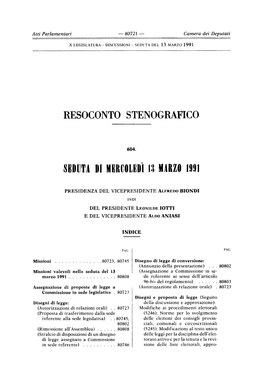 Seduta Di Mercoledì 13 Marzo 199 1