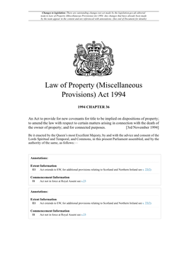 Law of Property (Miscellaneous Provisions) Act 1994