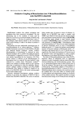 Oxidative Coupling of Benzylamines Into JV-Benzylbenzaldimines with Mntppcl/Z-Buooh