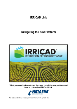 IRRICAD Link Navigating the New Platform