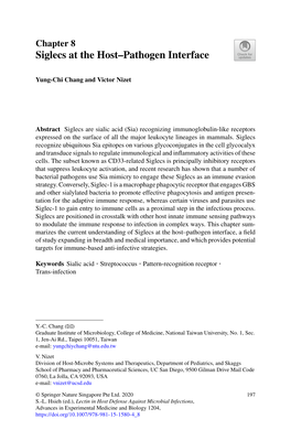 Siglecs at the Host–Pathogen Interface