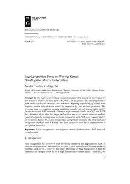 Face Recognition Based on Wavelet Kernel Non-Negative Matrix Factorization