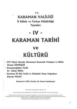 KARAMAN Tarihi KULTURU